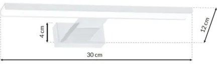 Applique da bagno LED SHINE 7W 230V 30 cm IP44 bianco