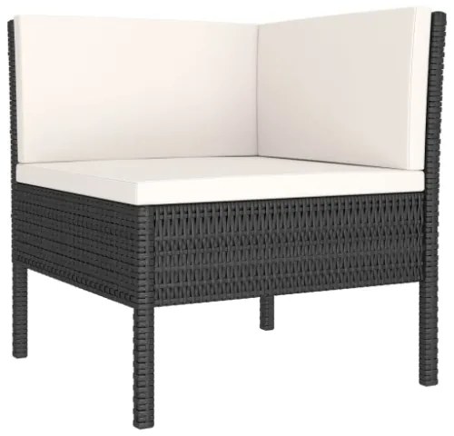 Set Divani da Giardino 13 pz con Cuscini in Polyrattan Nero