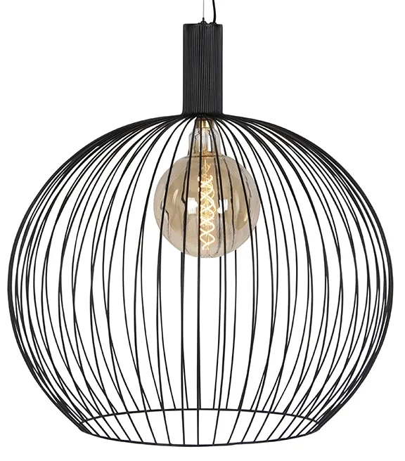 Lampada a sospensione design tonda nera 70 cm - WIRE Dos