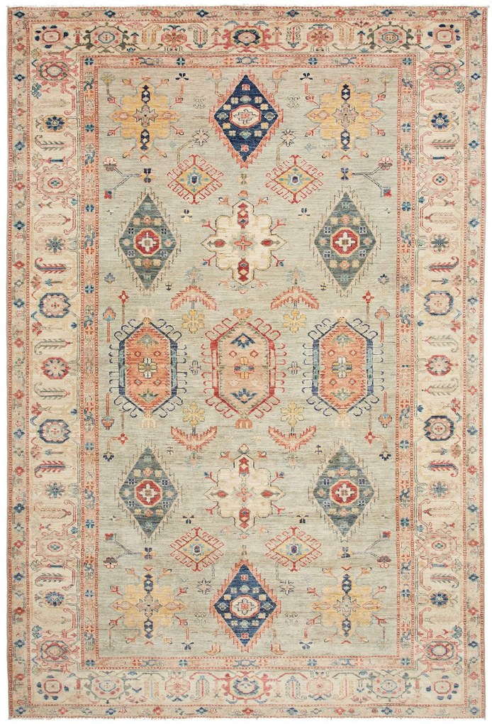 Kazak Tappeto orientale 200 x 300 Grigio (Pakistan) Annodato A Mano