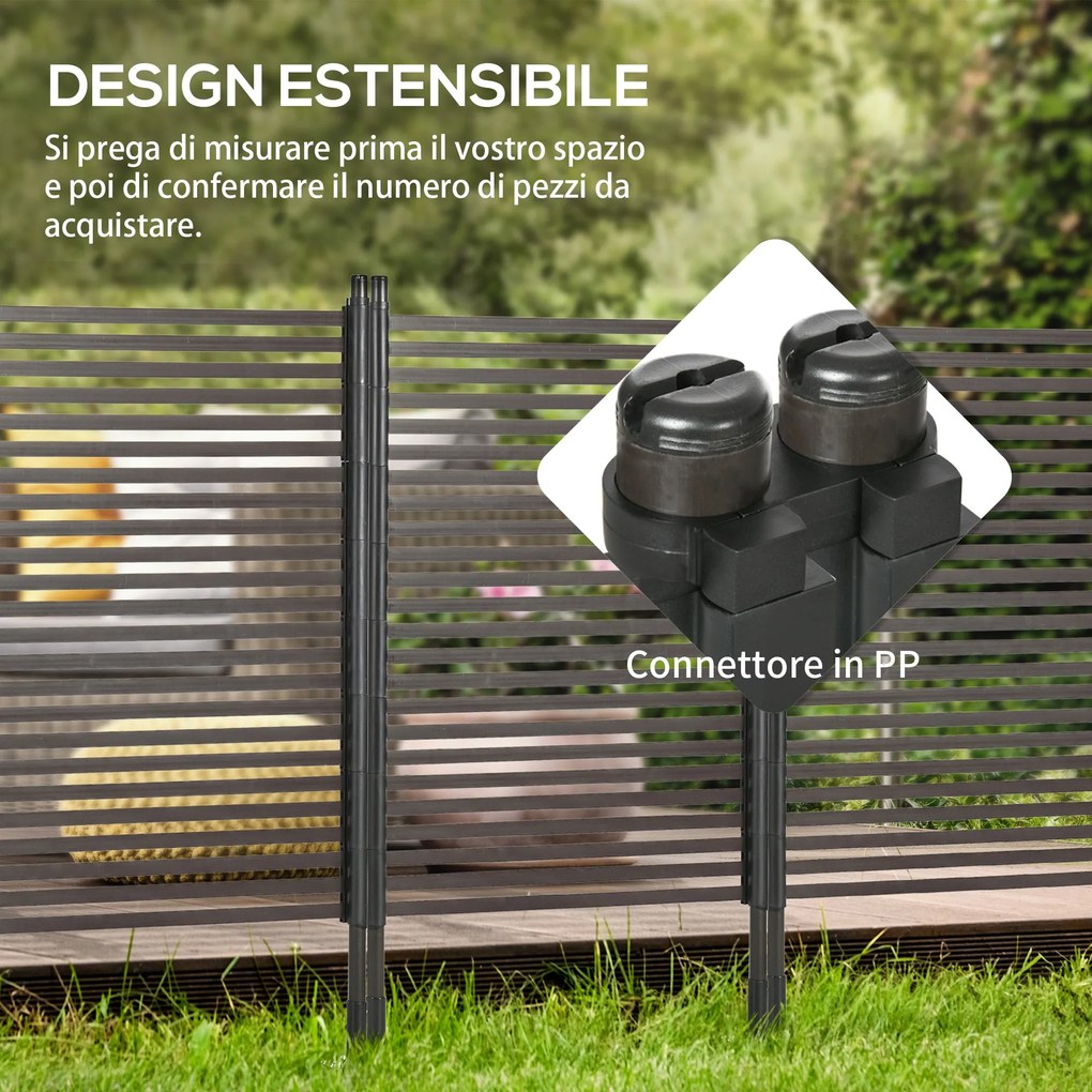 Recinzione Divisorio da Giardino 93x22x150 cm Modulabile Autoportante in Acciaio Marrone...