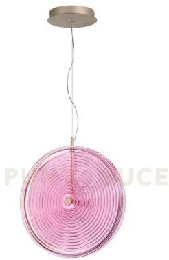 Sospensione jokey grande rosa 1 luce led 3000k 1087lm 17w d.45cm