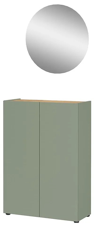 Set di mobili da ingresso verde chiaro con effetto rovere 74x200x33 cm Alviano – Germania