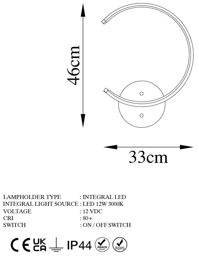 Lampada da parete a LED nera ø 10 cm Moon - Opviq lights