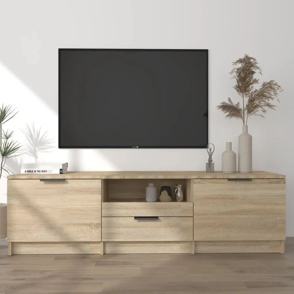 Mobile per tv rovere sonoma 140x35x40cm legno multistrato