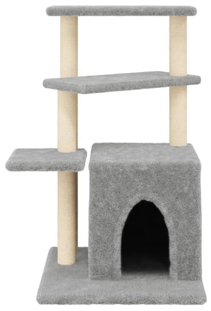 Albero per gatti con tiragraffi in sisal grigio chiaro 83,5 cm