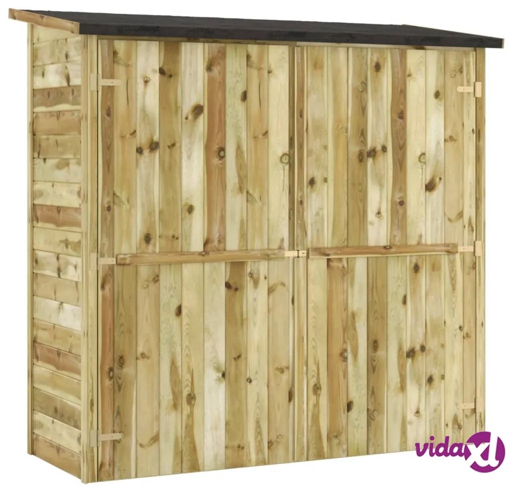 vidaXL Capanno Attrezzi da Giardino in Pino Impregnato 182x76x175 cm