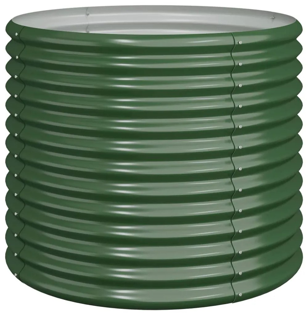 Vaso da Giardino Acciaio Verniciato a Polvere 80x80x68 cm Verde