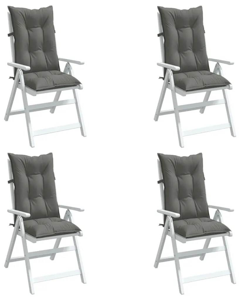 Cuscini Sedia Schiena Alta 4 Grigio Mélange 120x50x7 Tessuto /