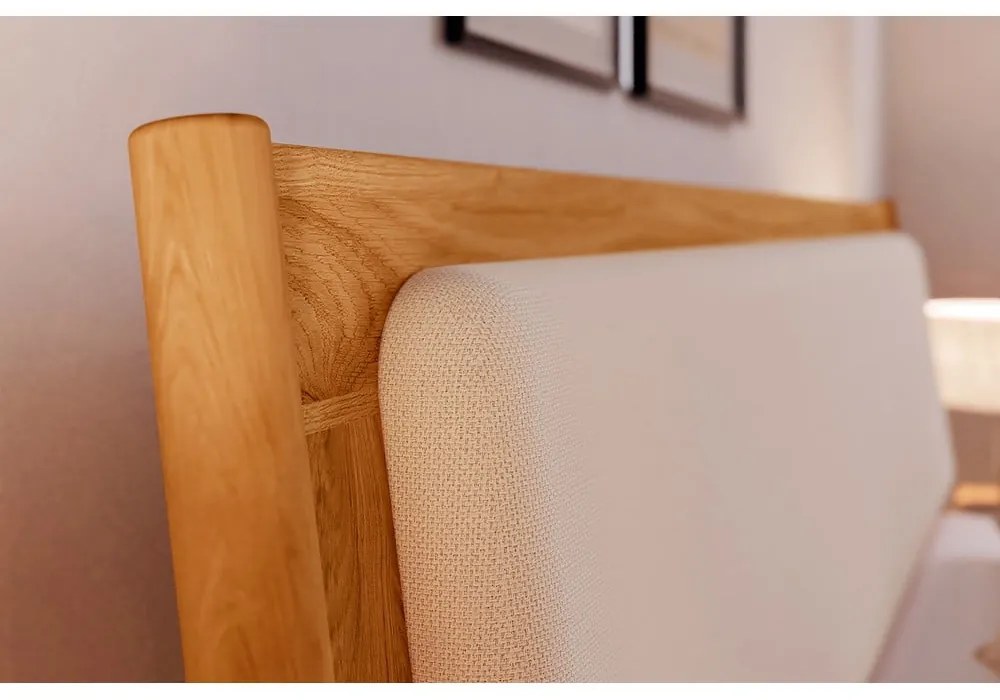 Letto matrimoniale in rovere con testiera imbottita 140x200 cm Pola - The Beds