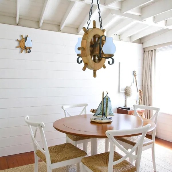 Brilagi - Lampadario a sospensione con catena TIMONA 2xE14/40W/230V faggio