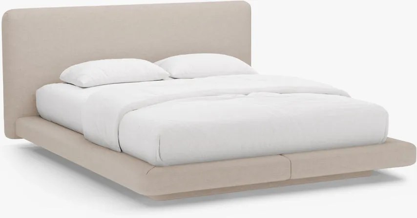 Letto imbottito Linea in tessuto strutturato Moly - 180x200 cm