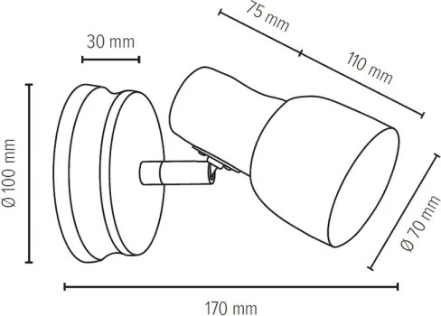 Spot-Light 2239176 - Faretto da parete SVANTJE 1xE14/40W/230V