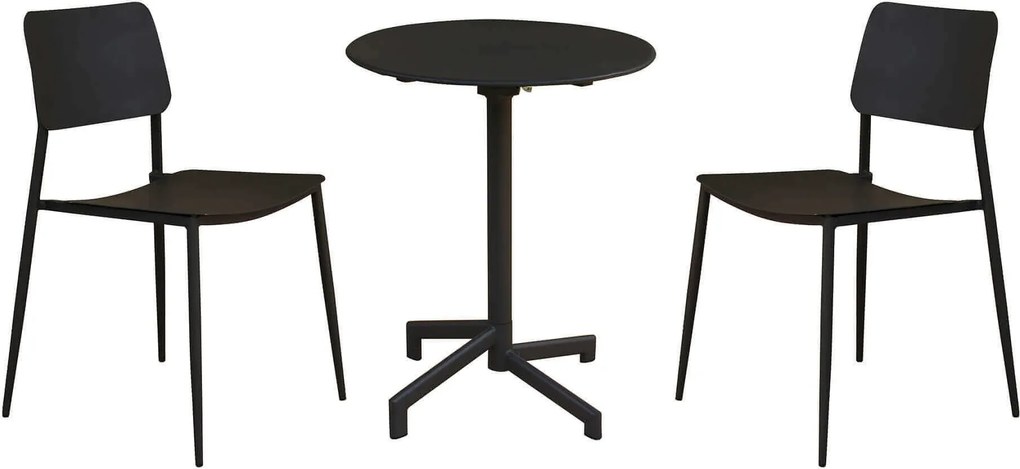 OPERA - set tavolo in metallo cm Ø 60 x 74 h con 2 sedie Viper