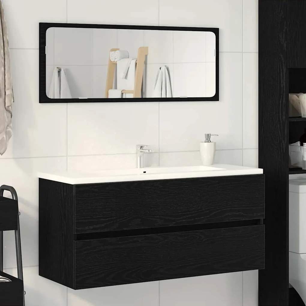 Mobile Lavabo Rovere Nero 100x38,5x45 Cm Legno Multistrato /
