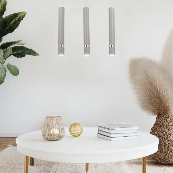 Brilagi - Lampadario a sospensione con filo POKER 3xGU10/25W/230V beige