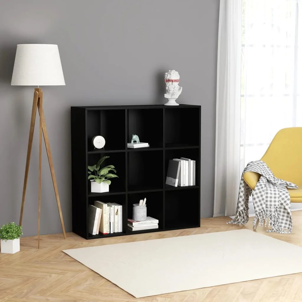 Libreria Nera 98x29x97,5 Cm İn Legno Multistrato /