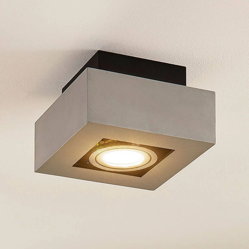 Arcchio faretto Vince, 14 x cm, argento, metallo, GU10 VINCE Arcchio, dimmerabile, Alluminio / Grigio / Zincato, Corridoio, Alluminio, Moderno, Faretto