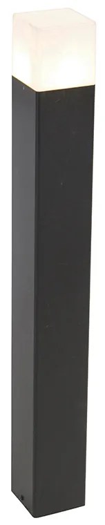 Lampione da esterno nero con paralume bianco opalino 70 cm - Denmark