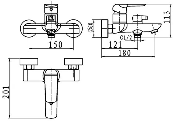 Novaservis - Miscelatore per vasca NOBLESS TINA cromo lucido