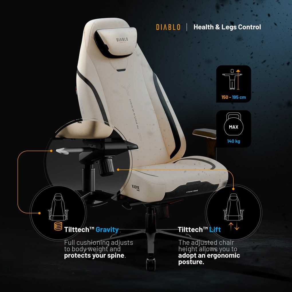 Sedia Da Gaming Diablo X.Eye Prime, Normal Size, Desert Storm