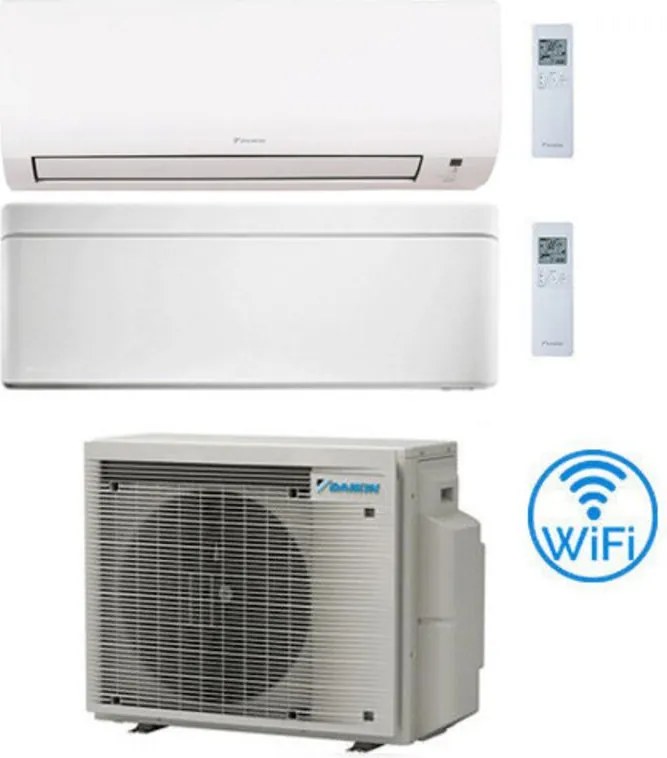 Daikin - Climatizzatore garanzia italia Comfora wifi incluso + Stylish Wifi Dual Split Inverter 7000 + 9000 btu con u.e. 2MXM40A9 Classe a+++/a++