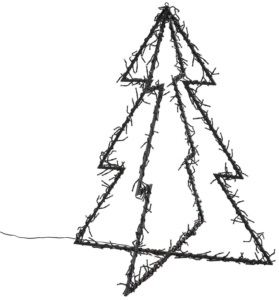 Albero di Natale nero con LED IP44 - Brilli