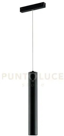 Sospensione davinci tubo nero led 48v 5w 500lm 3000k 30x16,1x6cm