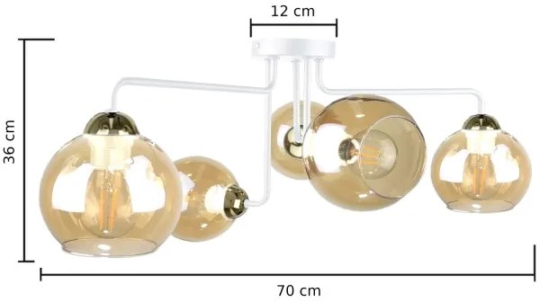 Lampadario a plafone MONDE WHITE 5xE27/60W/230V