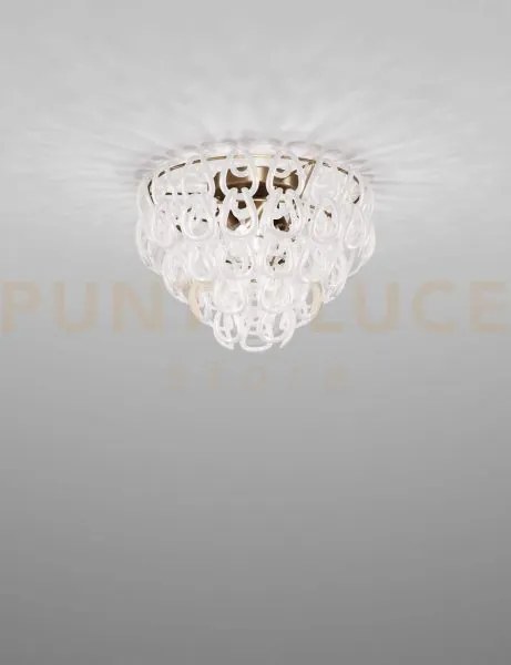 Giogali lampadadario a soffitto 50 bianco e bronzo opaco 4 luci att...
