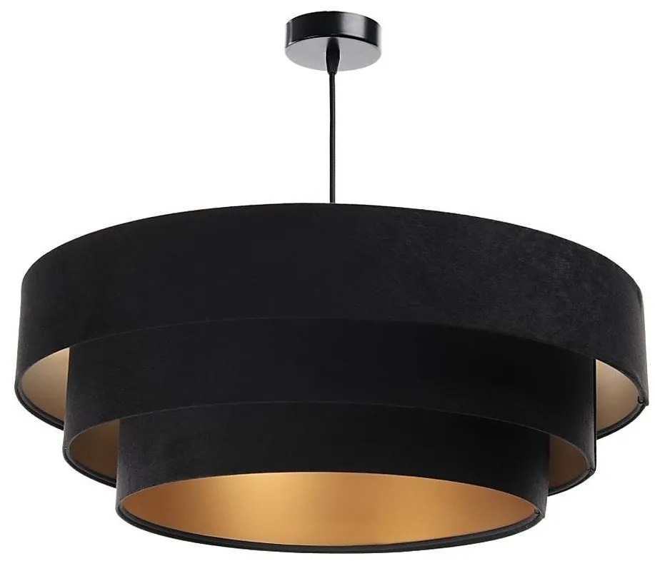 Lampadario su corda TRINITI 1xE27/60W/230V nero/oro