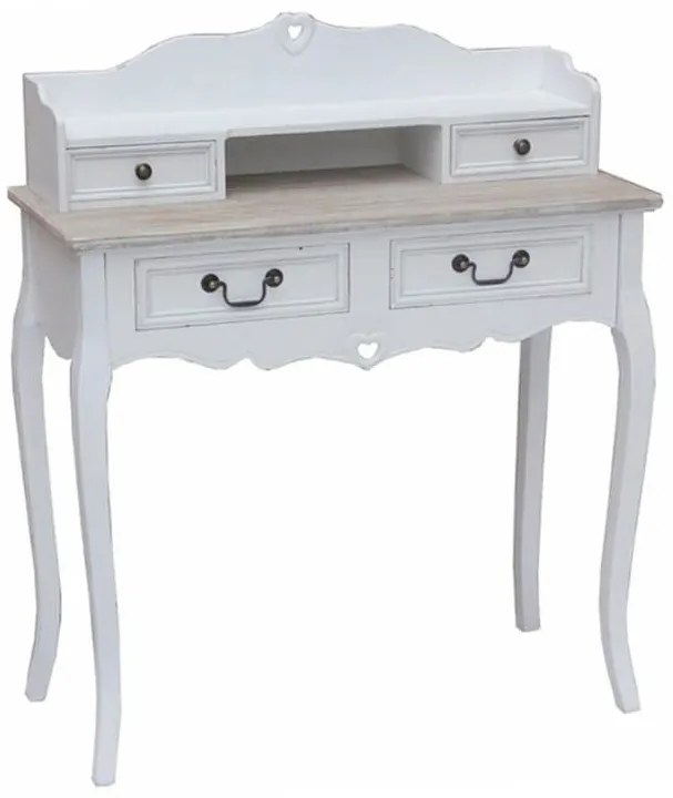 LOR - Scrittoio con 4 cassetti in legno di paulownia