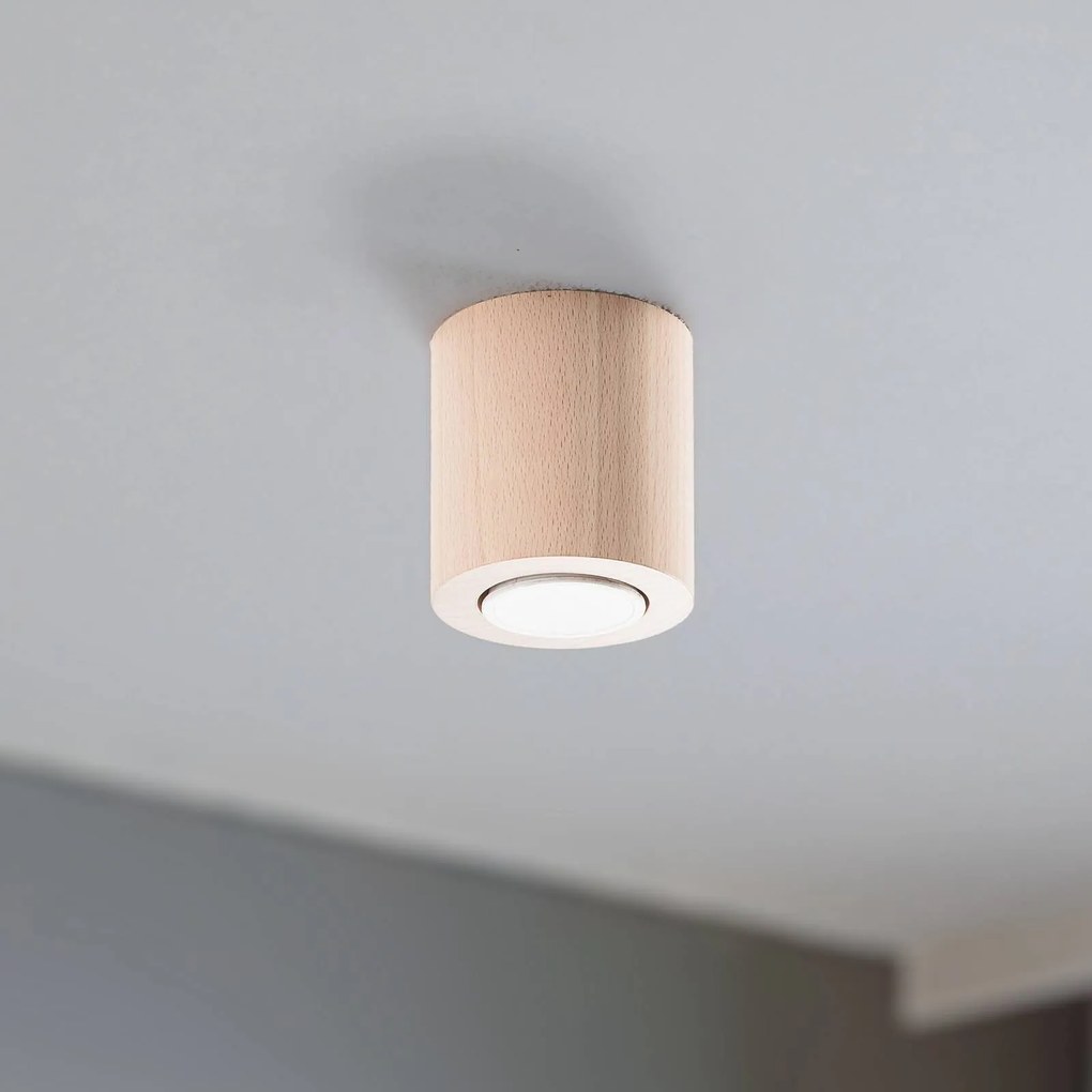 Plafoniera soffitto Eve TK Lighting, dimmerabile, Legno chiaro, Soggiorno / Sala da pranzo, Legno, Plafoniera
