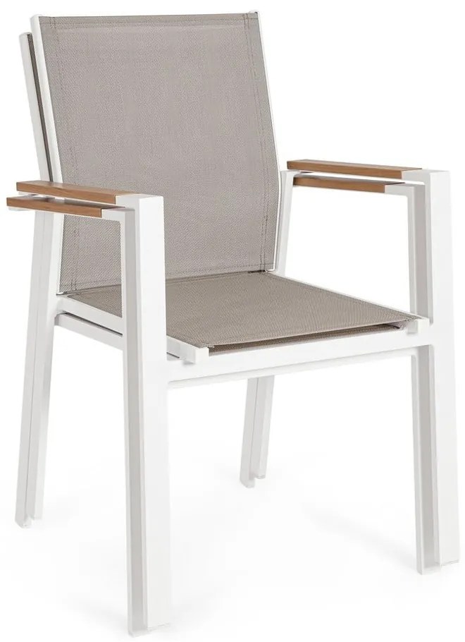 Sedie da esterno in set bianche in metallo 4 pz Heta – Bizzotto