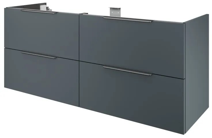 Mobile da bagno sotto lavabo SENSEA Neo grigio laccato lucido L 150 x H 64 x P 48 cm 4 cassetti, lavabo non incluso