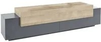 Mobile porta TV Dmirand, Credenza bassa da soggiorno, Base porta TV, 100% Made in Italy, cm 200x45h52, Antracite e Acero