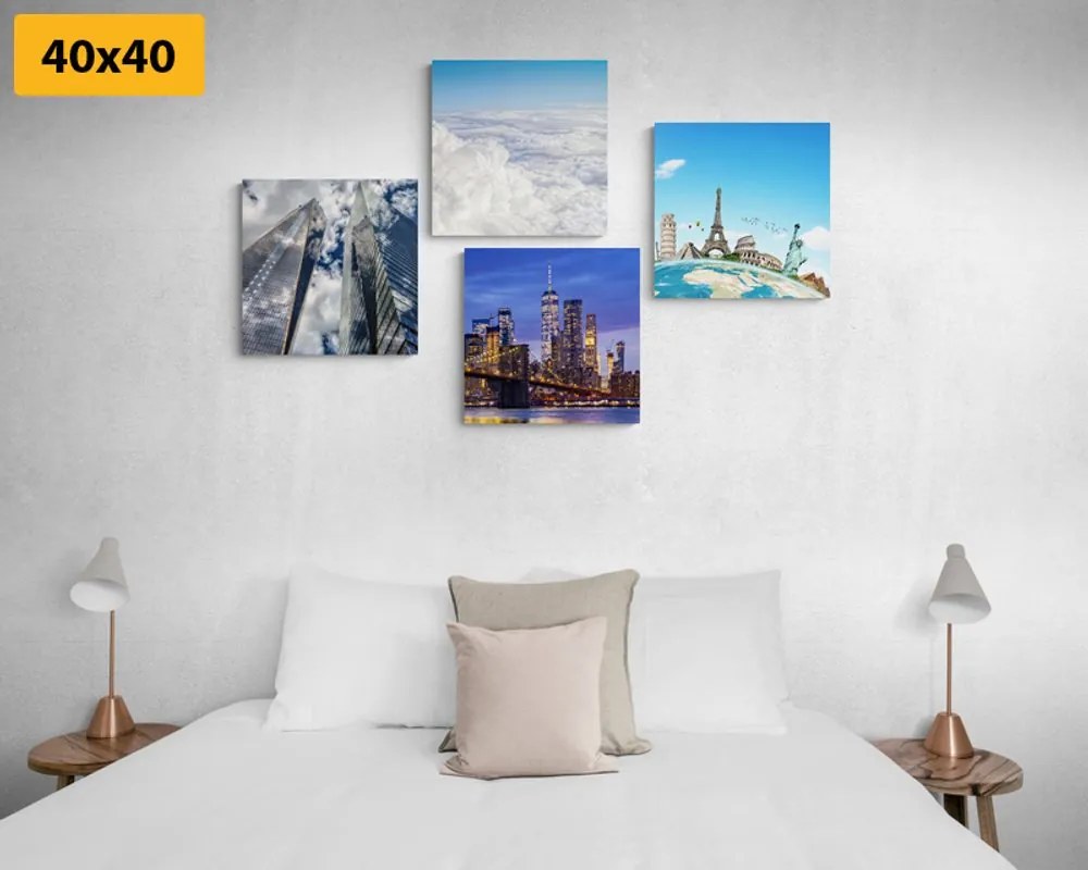 Set di quadri – Vista sui grattacieli di New York