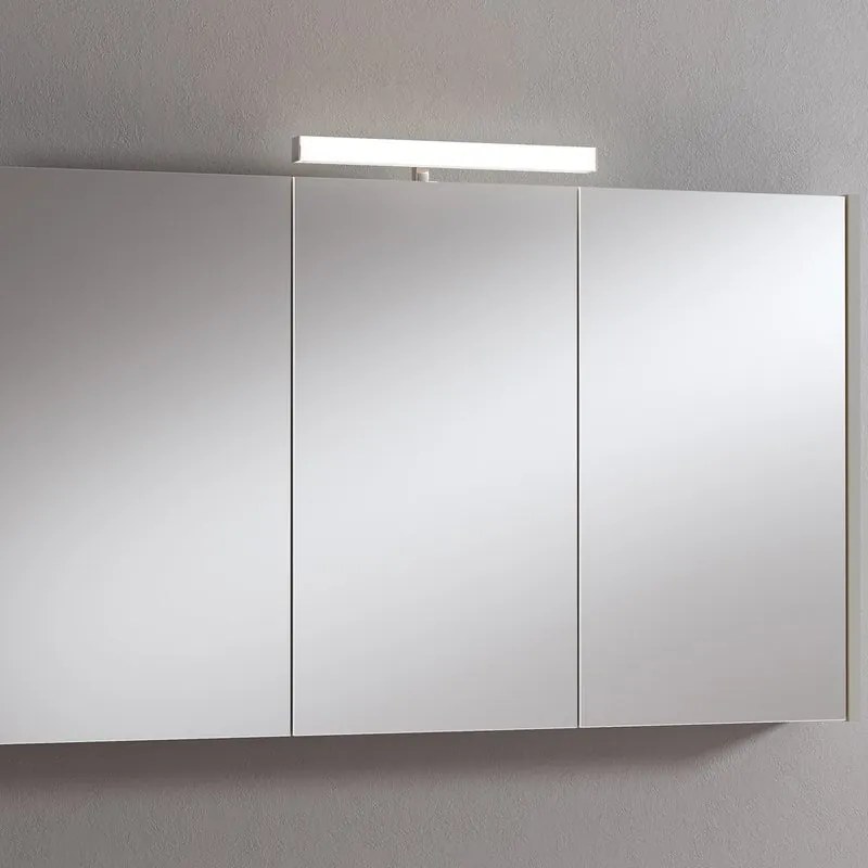 Pensile con luce Akira laccato lucido visone L 120 x H 70 x P 15.5 cm