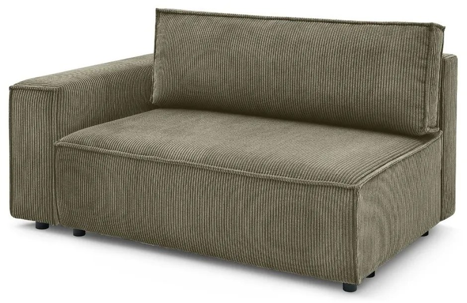 Modulo divano in velluto a coste verde chiaro, angolo sinistro Nihad modular - Bobochic Paris