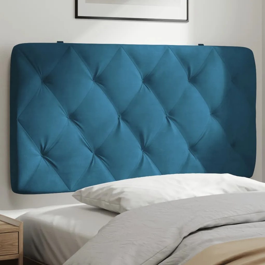 Cuscino Testiera Blu 100 Cm İn Velluto /