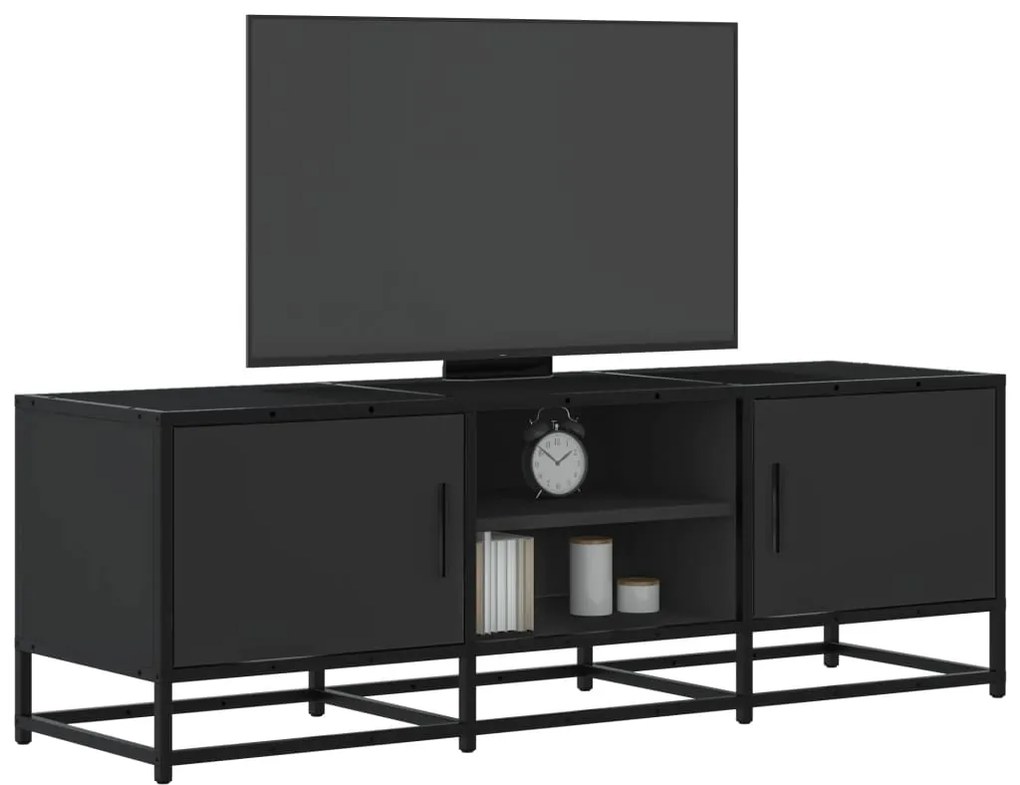 Mobile Porta Tv Nero 120x35x41 Cm İn Truciolato E Metallo /