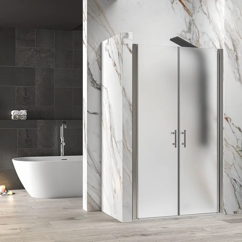 Porta doccia saloon 85 cm vetro opaco altezza 200h | KSAL2800AI - KAMALU