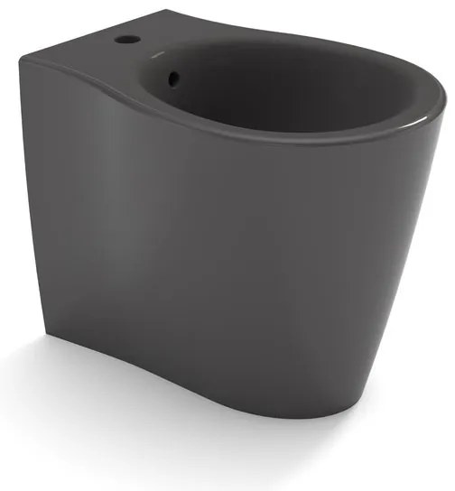 Bidet filomuro SOFT OLYMPIA CERAMICA L 36 x H 42 x P 55 cm Grigio lucido