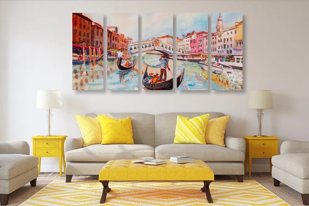 Quadri 5 pezzi – Gondola veneziana