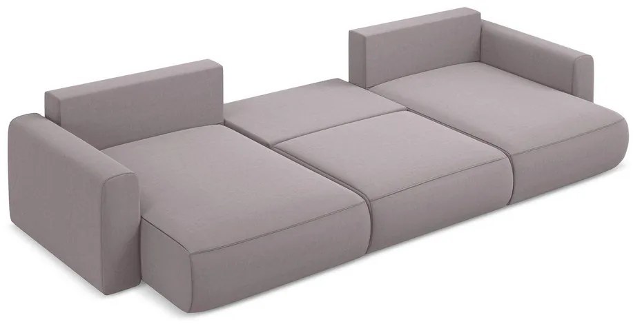 Divano angolare lavanda allungabile/con contenitore (a U) con rivestimento in velluto Kapua – Makamii