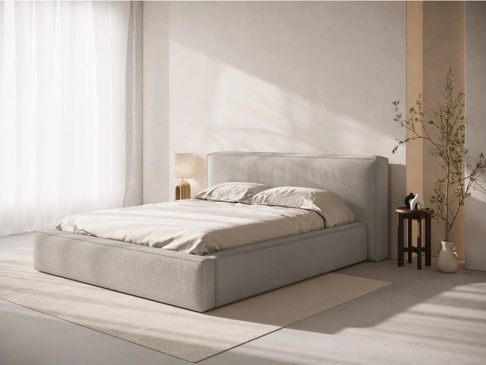 Testiera grigio chiaro in imbottito 209x100 cm Olivia – Micadoni