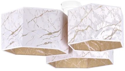 Duolla - Lampadario a plafone ROLLER TRIO HEX 3xE27/15W/230V bianco/oro