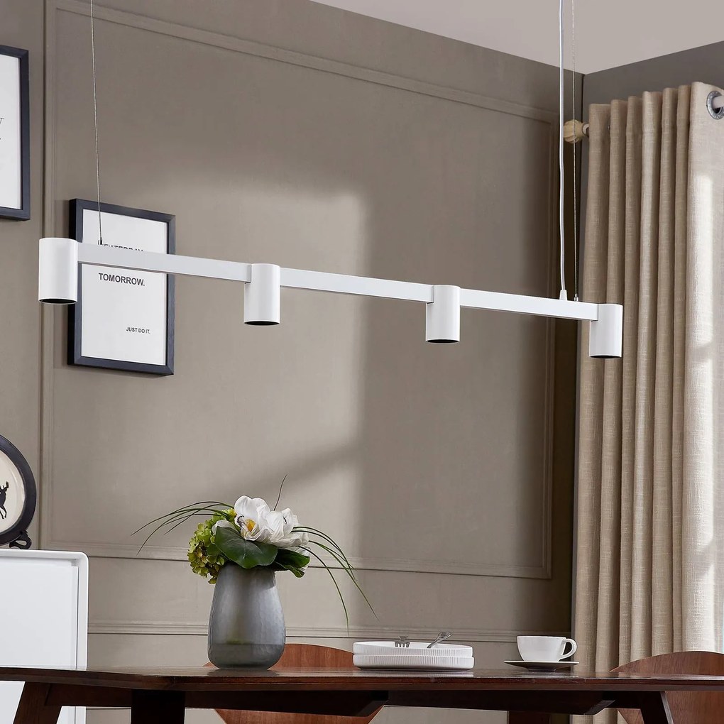 Arcchio lampada a sospensione Brinja, bianco, 120 cm di lunghezza, a 4 luci,