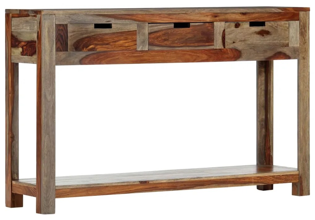 Tavolo Consolle Con 3 Cassetti 120x30x75 Cm Legno Di Sheesham /