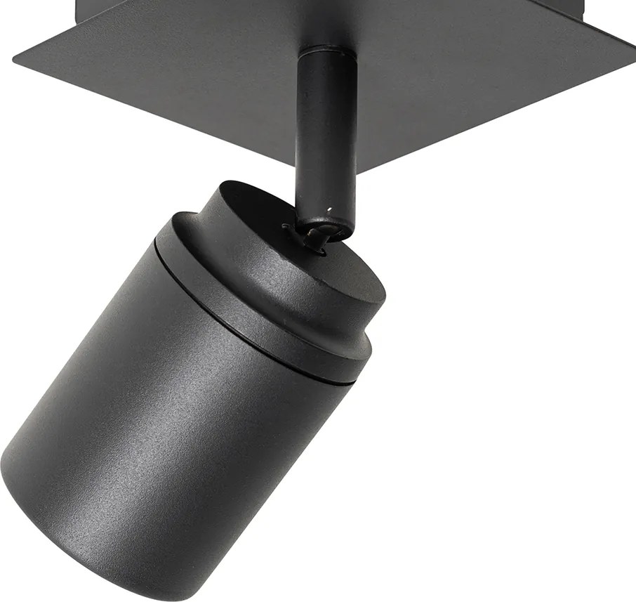 Faretto da bagno nero quadrato IP44 con Wifi GU10 incluso - Ducha